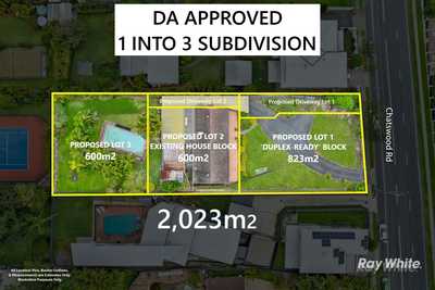 1 into 3 DA Approved Subdivision on Premium 2,023m2 with Duplex Ready Block at the Front - Opposite JPC: QLD Daisy Hill, QLD 4127 House | Prop-GPT the AI-Powered Property Portal
