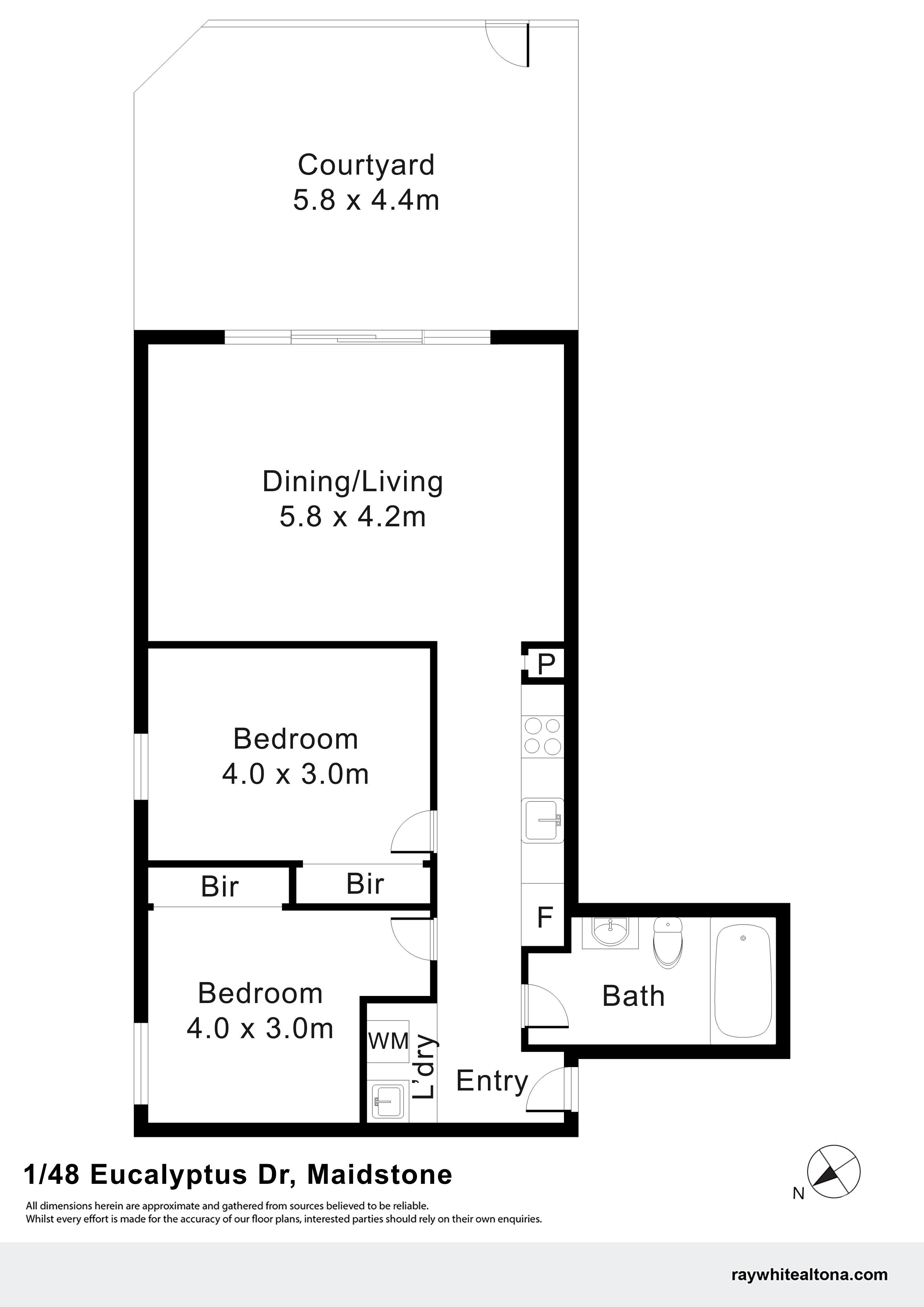 Modern 2-Bedroom Apartment with Courtyard & Parking