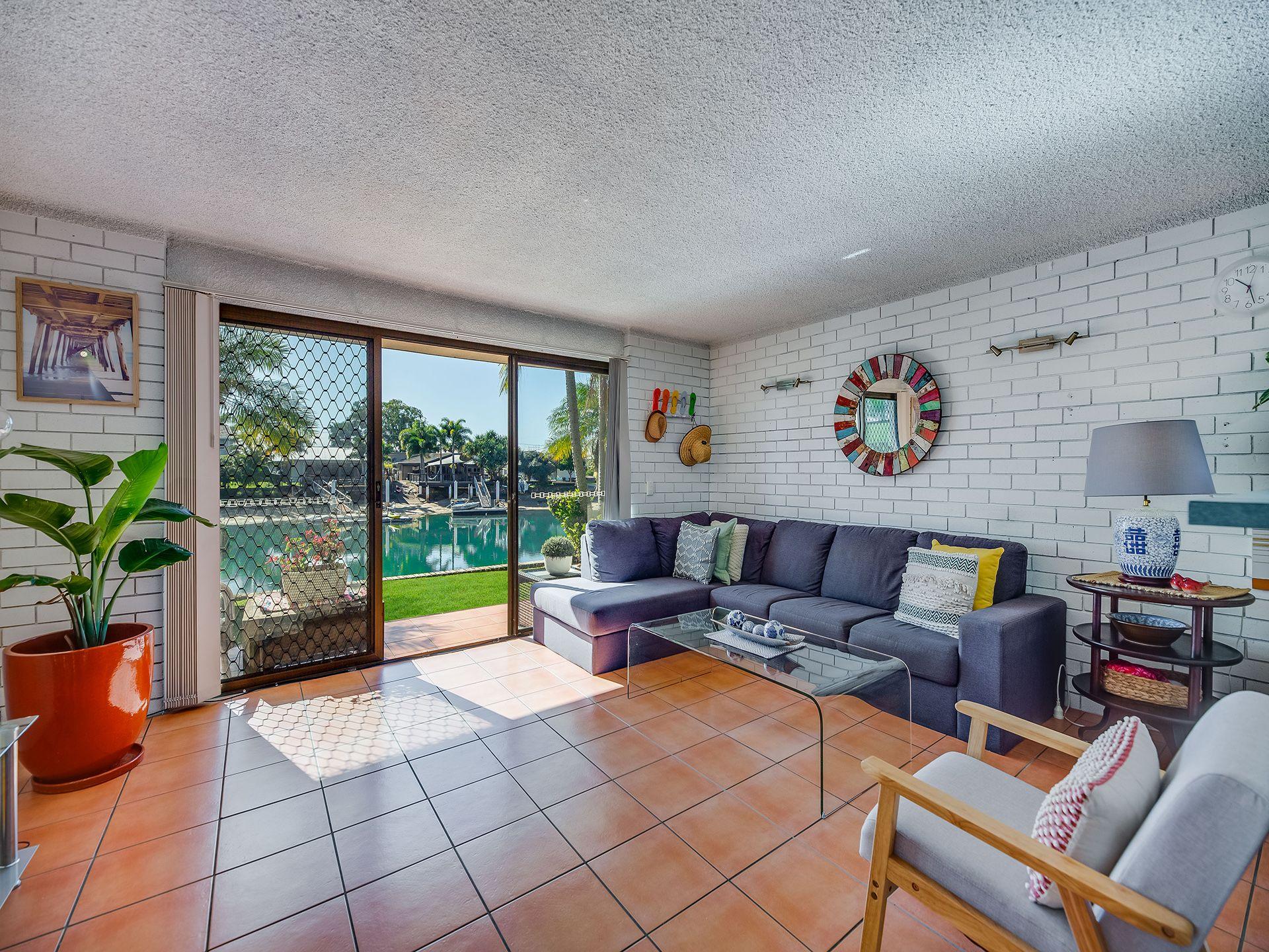 Open plan living overlooking Mooloolaba canals