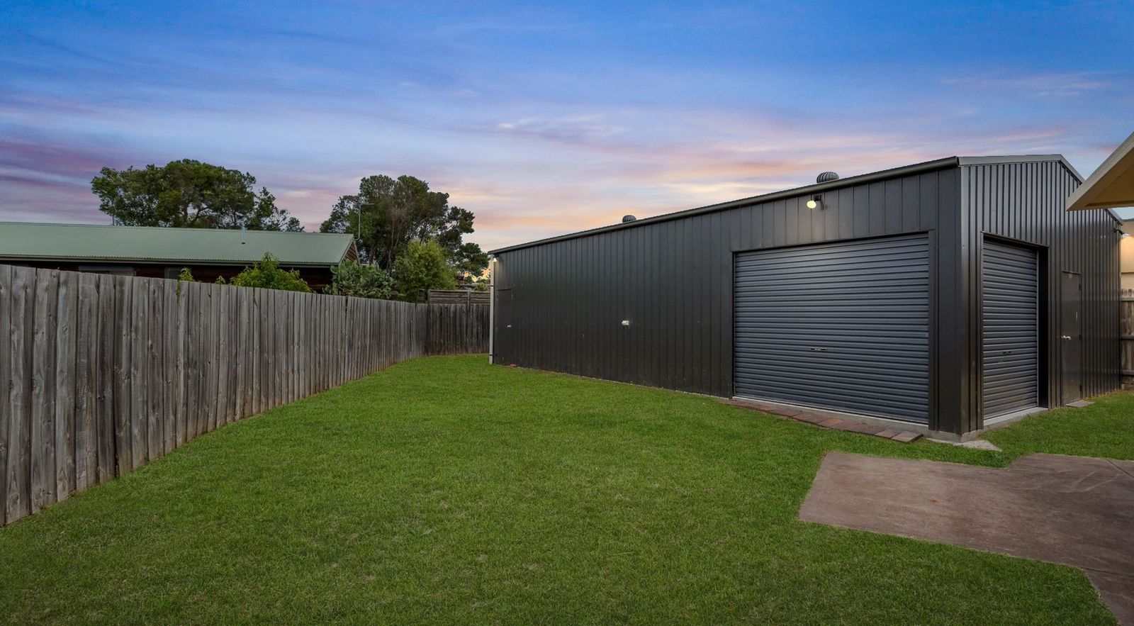 Three bedroom home with a large shed