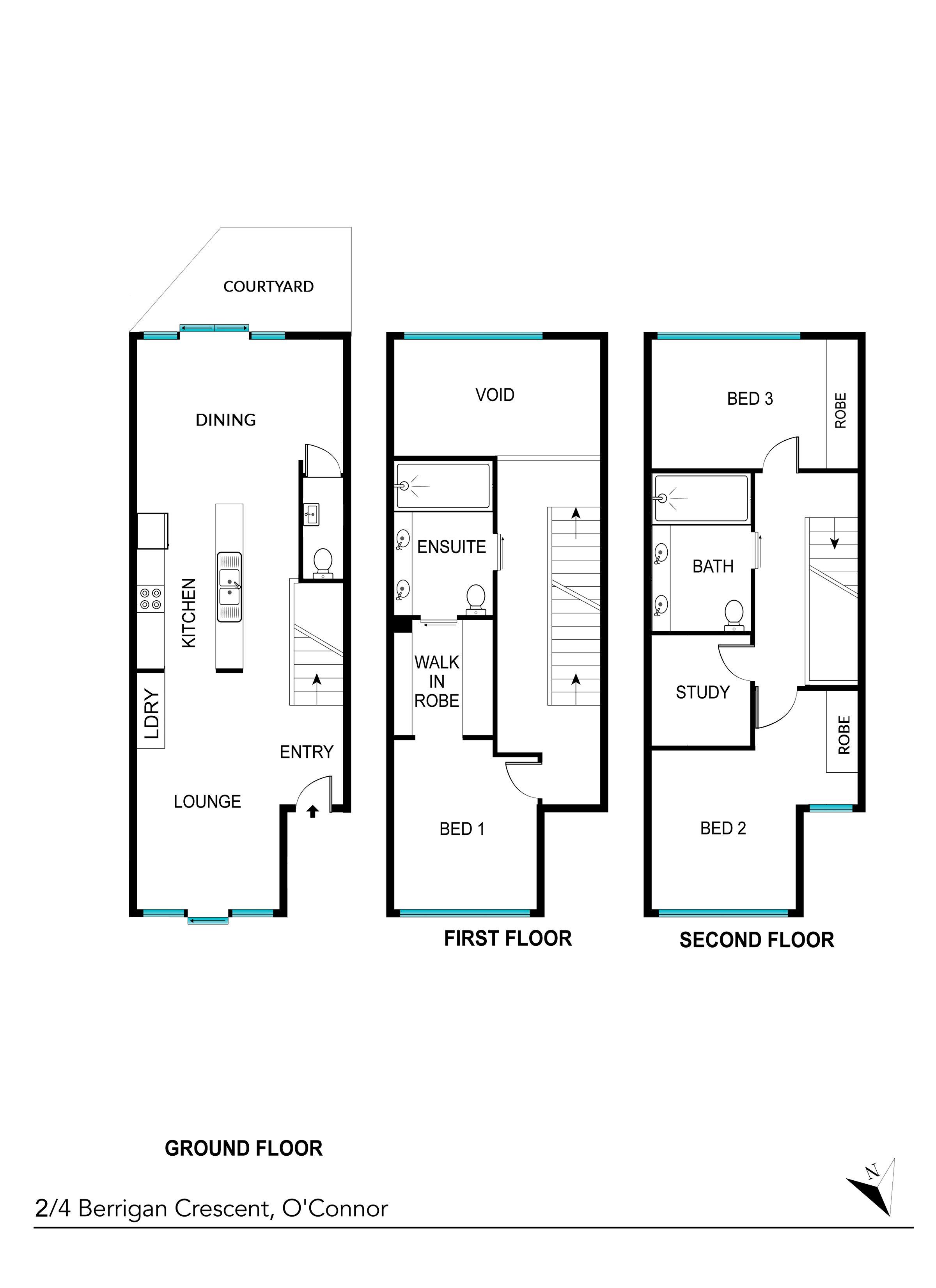 Townhouse for Rent: O'Connor, ACT 2602, ACT, 2602
