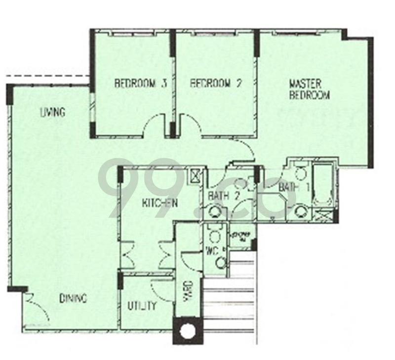 Condominium for Sale, Regent Park Condominium For Sale, $1,938,888, 3 Bed 3 Bath 1,173 sqft $1,653.00 psf, SGD 1,938,888 | 99-year Leasehold