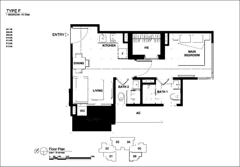 Condominium for Sale, Forte Suites Condominium For Sale, $890,000, 1 Bed 2 Bath 441 sqft $2,018.00 psf, SGD 890,000
