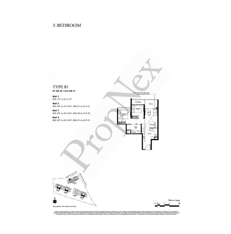 Condominium for Sale, The Garden Residences Condominium For Sale, $1,188,000, 2 Bed 1 Bath 614 sqft $1,935.00 psf, SGD 1,188,000