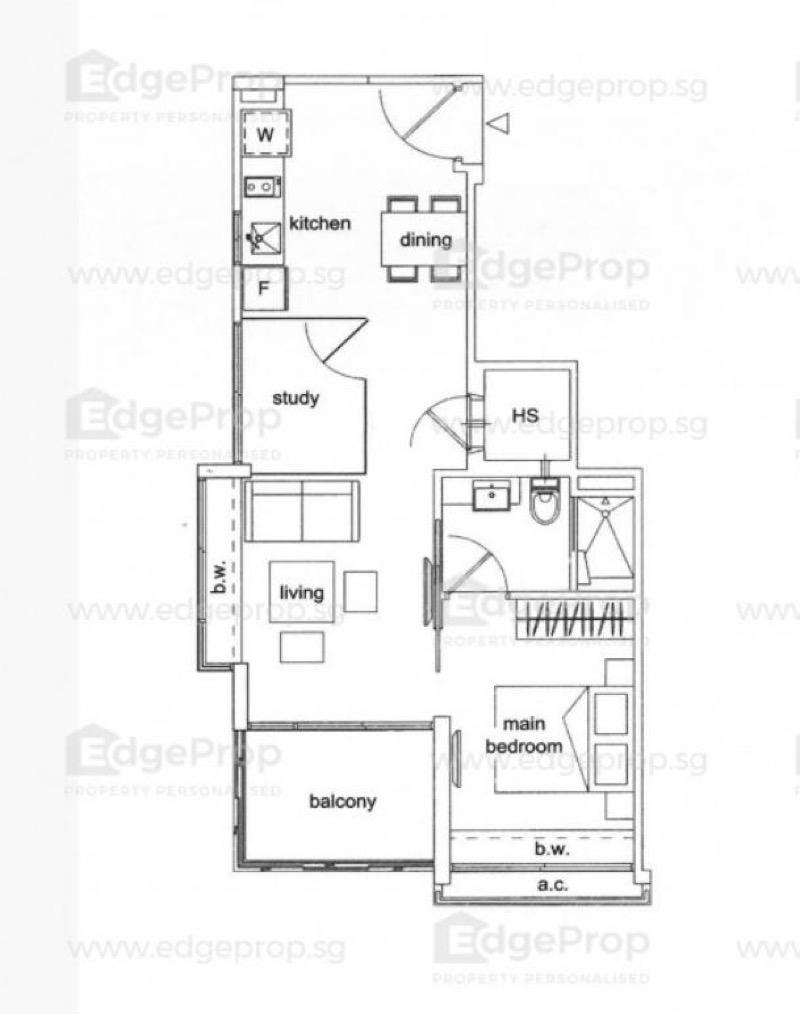 Apartment for Sale, Parc Sophia Apartment For Sale, $1,200,000, 1 Bed 1 Bath 624 sqft $1,923.00 psf, SGD 1,200,000