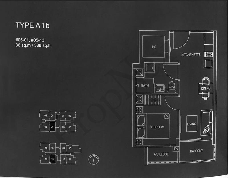 Condominium for Sale, Kovan Grandeur Condominium For Sale, $688,000, 1 Bed 1 Bath 388 sqft $1,773.00 psf, SGD 688,000