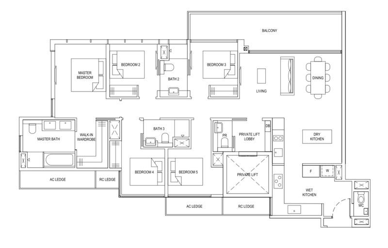 Condominium for Sale, The Florence Residences Condominium For Sale, $3,500,000, 5 Bed 5 Bath 1,668 sqft $2,098.00 psf, SGD 3,500,000 | 99-year Leasehold