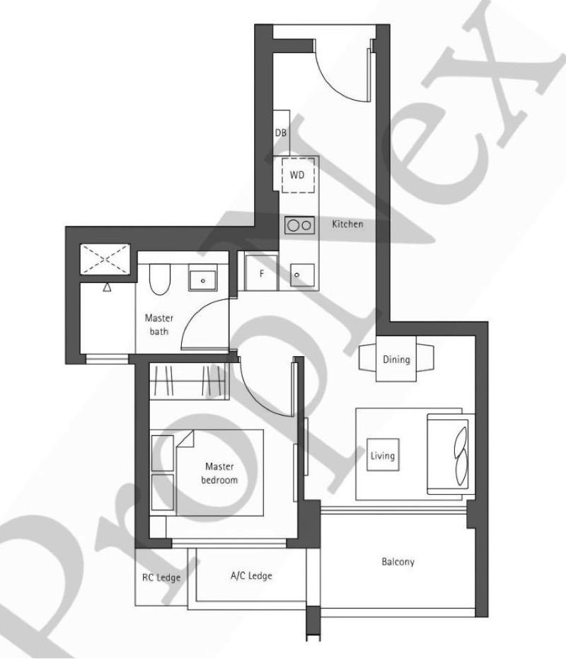 Condominium for Sale, Principal Garden Condominium For Sale, $999,999, 1 Bed 1 Bath 484 sqft $2,066.00 psf, SGD 999,999 | 99-year Leasehold