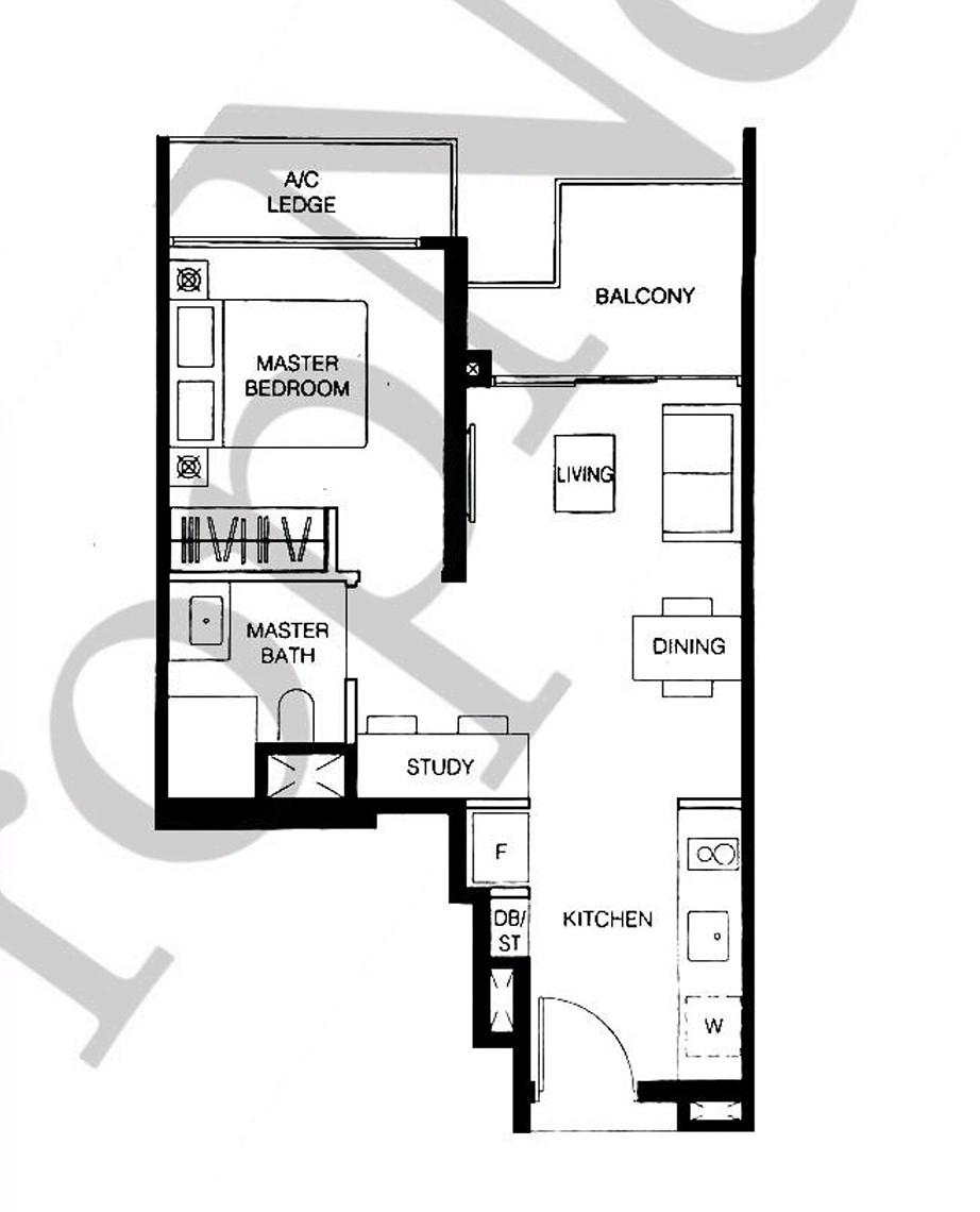 Condominium for Sale, Le Quest Condominium For Sale, $838,000, 1 Bed 1 Bath 495 sqft $1,693.00 psf, SGD 838,000 | 99-year Leasehold