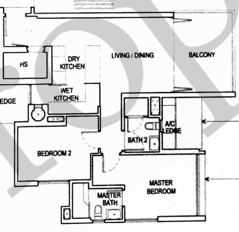 Condominium for Sale, Hillsta Condominium For Sale, $1,485,000, 2 Bed 2 Bath 990 sqft $1,500.00 psf, SGD 1,485,000 | 99-year Leasehold