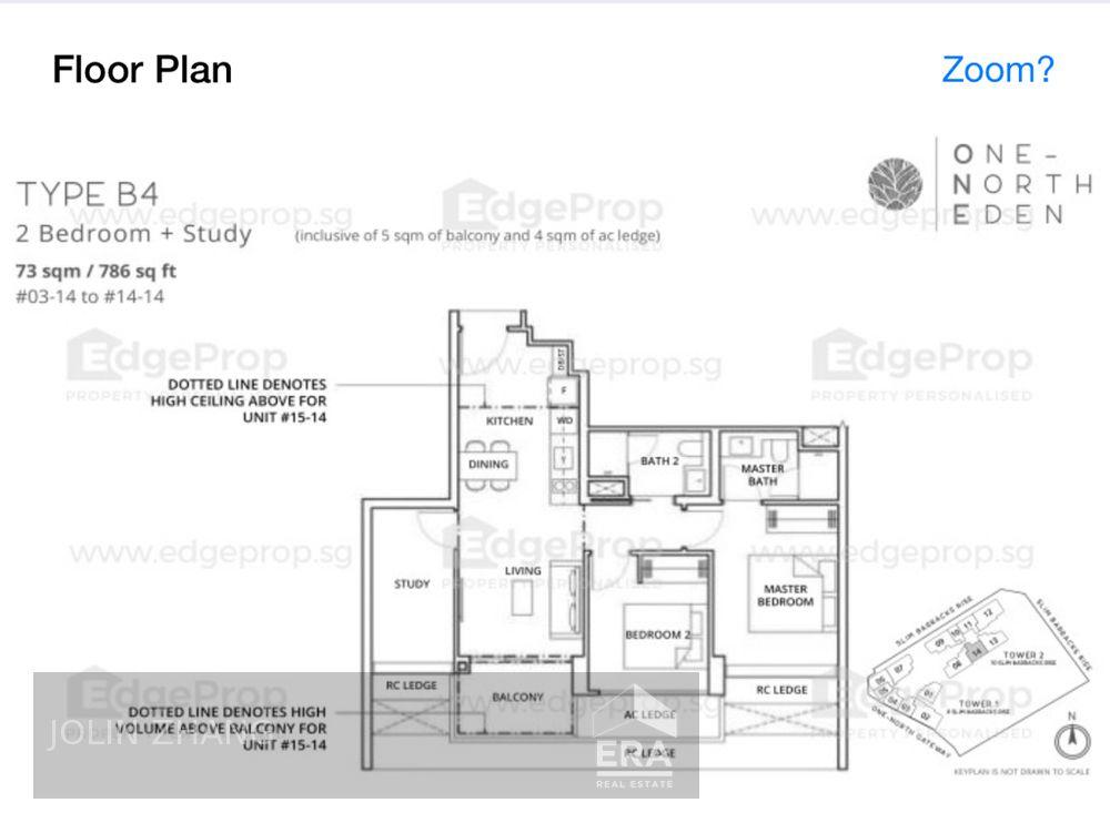 Condominium for Sale, Slim Barracks Rise One-North Eden, SGD 1,890,000 | Leasehold 99
