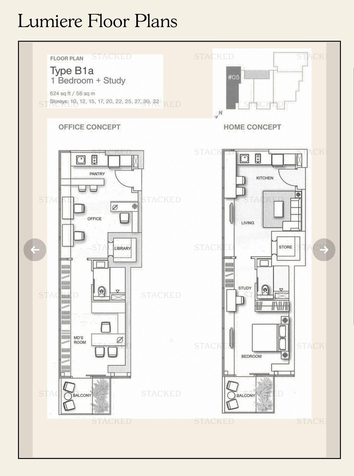 Apartment for Sale, Lumiere Apartment For Sale, $1,230,000, 1 Bed 1 Bath 624 sqft $1,971.00 psf, SGD 1,230,000 | 99-year Leasehold