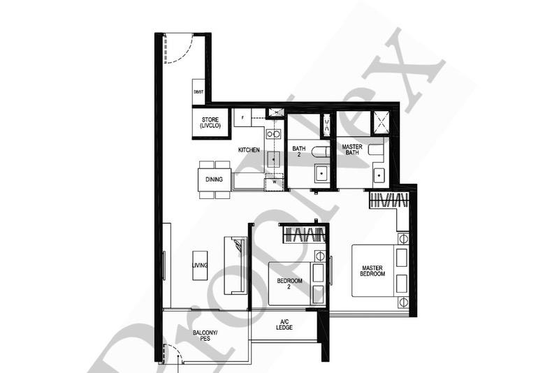 Apartment for Sale, SEASIDE RESIDENCES Apartment For Sale, $1,850,000, 2 Bed 2 Bath 786 sqft $2,354.00 psf, SGD 1,850,000 | 99-year Leasehold
