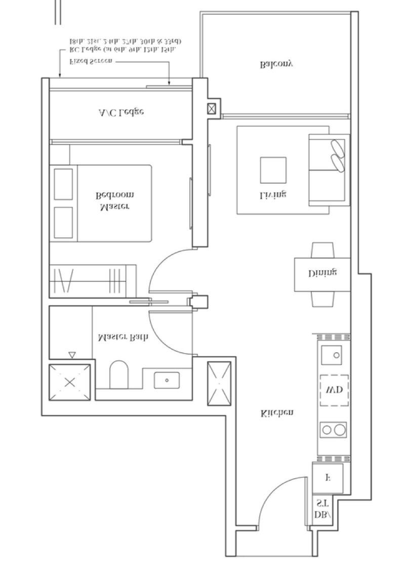 Condominium for Sale, Avenue South Residence Condominium For Sale, $1,350,000, 1 Bed 1 Bath 527 sqft $2,562.00 psf, SGD 1,350,000 | 99-year Leasehold