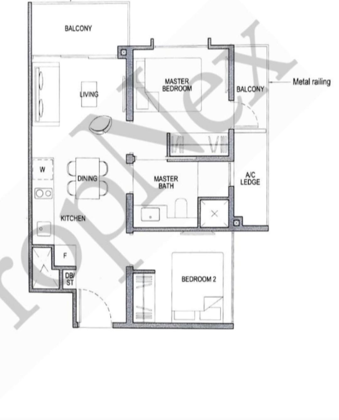 Condominium for Sale, Park Colonial Condominium For Sale, $1,368,000, 2 Bed 1 Bath 570 sqft $2,400.00 psf, SGD 1,368,000 | 99-year Leasehold