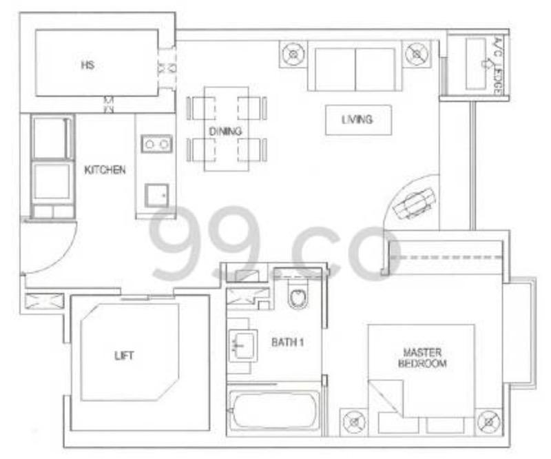 Condominium for Sale, The Metz Condominium For Sale, $1,590,000, 1 Bed 1 Bath 570 sqft $2,789.00 psf, SGD 1,590,000 | Freehold