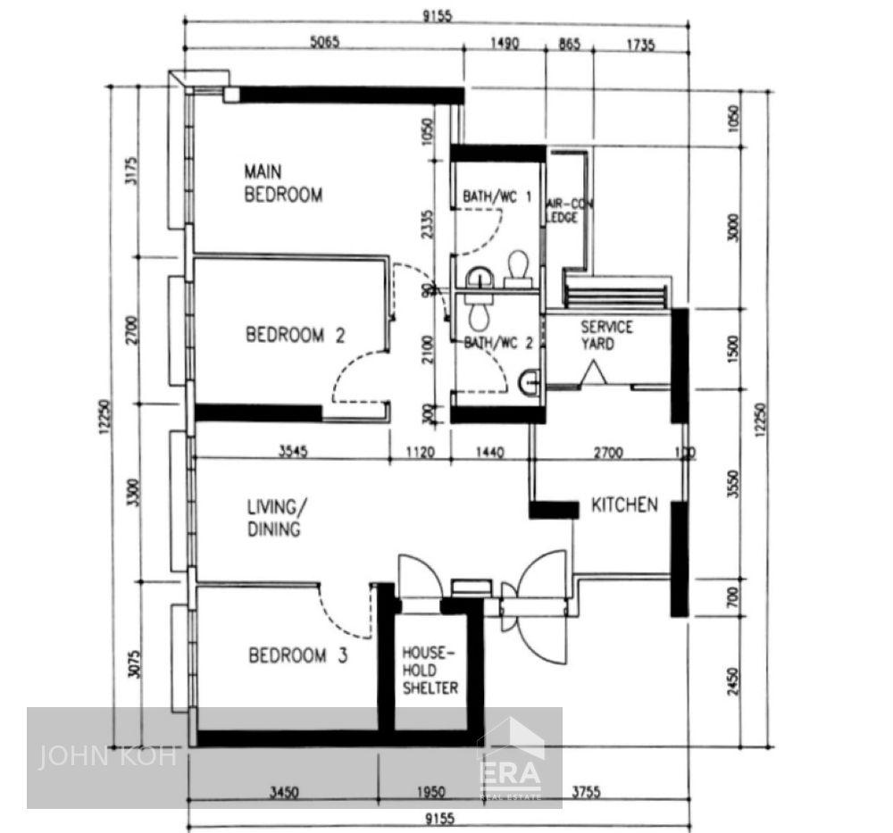 HDB - 3 room for Sale, Dawson Road 78 Dawson Road, SGD 1,150,000 | Leasehold