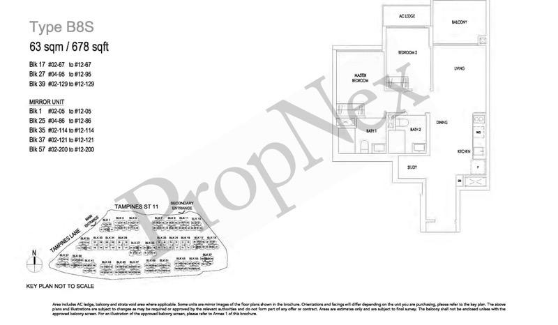 Condominium for Sale, Treasure at Tampines Condominium For Sale, $1,178,000, 2 Bed 2 Bath 678 sqft $1,737.00 psf, SGD 1,178,000 | 99-year Leasehold