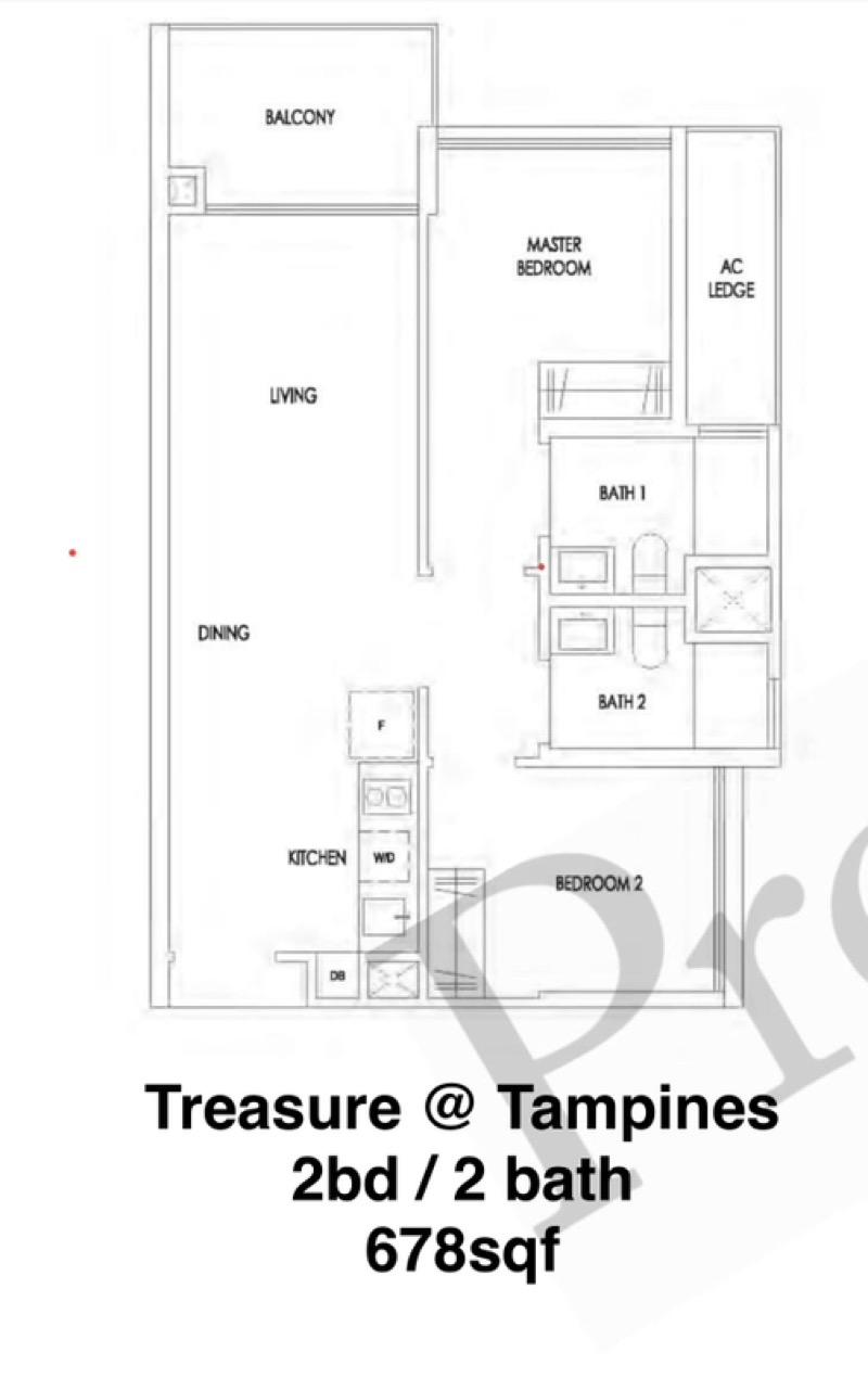 Condominium for Sale, Renovated 2bdrm Premium  Condominium For Sale, $1,168,000, 2 Bed 2 Bath 678 sqft $1,723.00 psf, SGD 1,168,000 | 99-year Leasehold