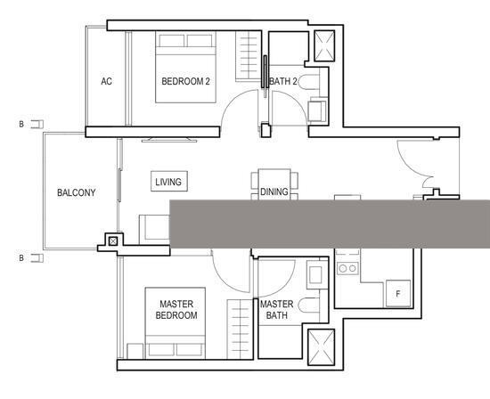 Condominium for Sale, Midwood Condominium For Sale, $1,450,000, 2 Bed 2 Bath 689 sqft $2,105.00 psf, SGD 1,450,000 | 99-year Leasehold