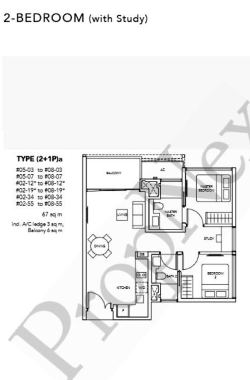 Condominium for Sale, The Jovell Condominium For Sale, $1,175,000, 2 Bed 2 Bath 721 sqft $1,630.00 psf, SGD 1,175,000 | 99-year Leasehold