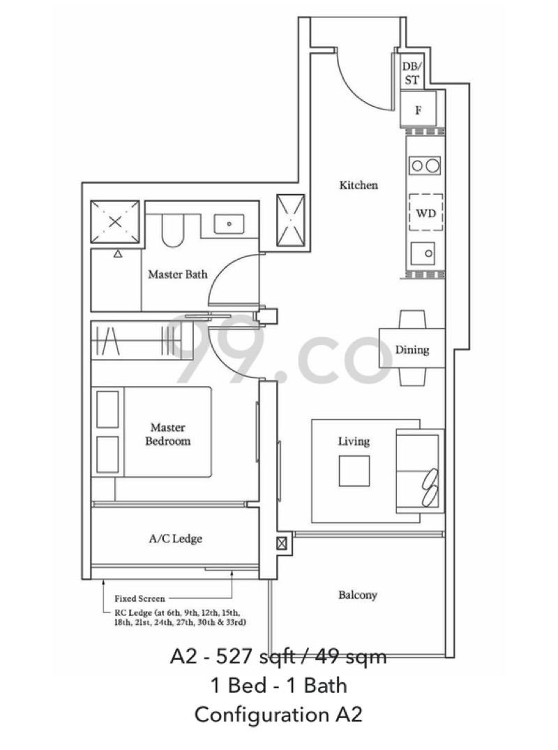 Apartment for Sale, AVENUE SOUTH RESIDENCE Apartment For Sale, $1,500,000, 1 Bed 1 Bath 527 sqft $2,846.00 psf, SGD 1,500,000
