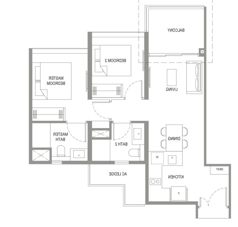 Condominium for Sale, Verdale Condominium For Sale, $1,450,000, 2 Bed 2 Bath 732 sqft $1,981.00 psf, SGD 1,450,000 | 99-year Leasehold