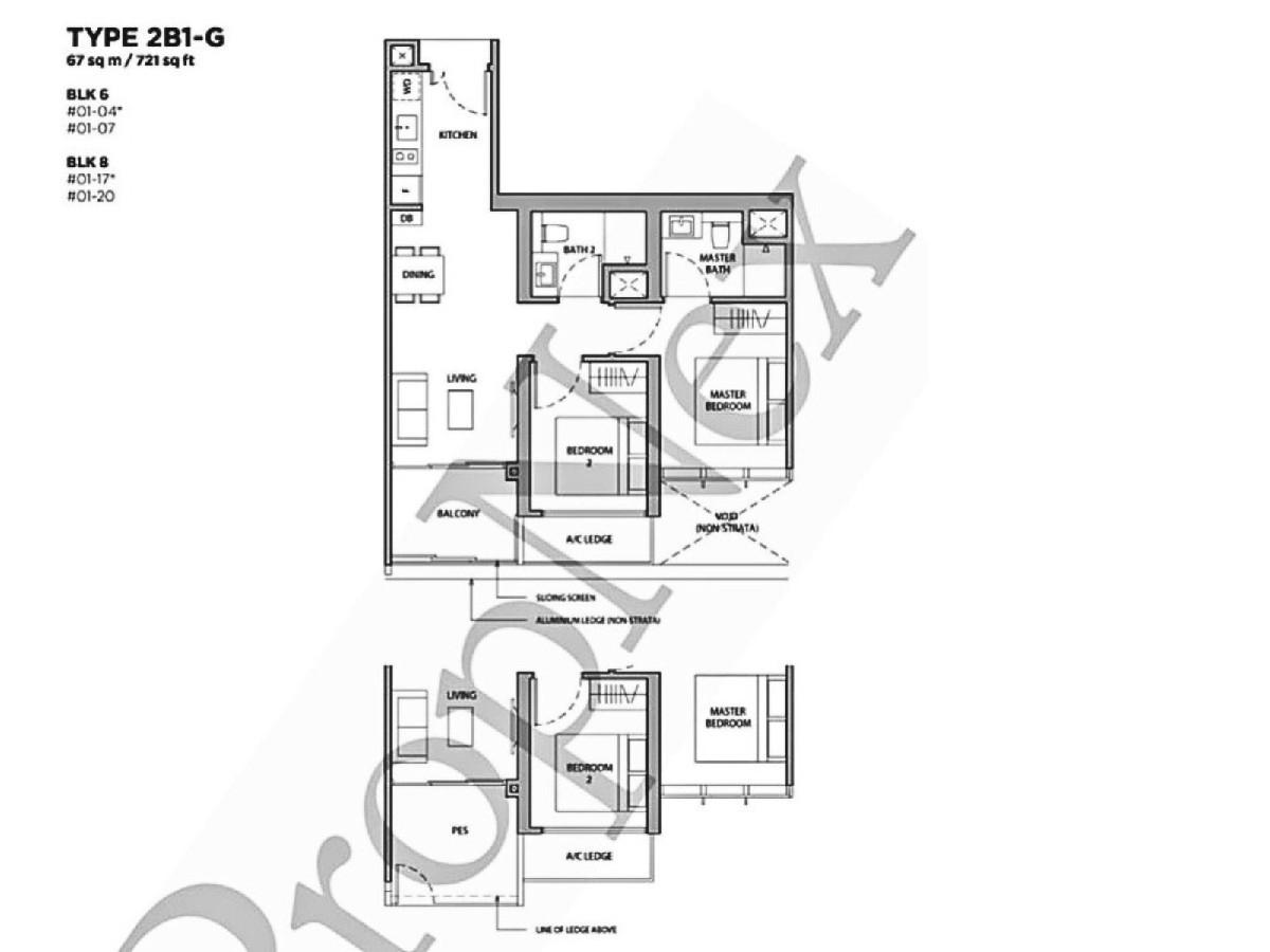 Condominium for Sale, Dairy Farm Residences Condominium For Sale, $1,350,000, 2 Bed 2 Bath 721 sqft $1,872.00 psf, SGD 1,350,000 | 99-year Leasehold