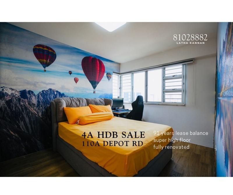 HDB Apartment for Sale, 4A HDB SALE 110A DEPOT ROAD HDB Apartment For Sale, $958,888, 3 Bed 2 Bath 990 sqft $969.00 psf, SGD 958,888 | 99-year Leasehold