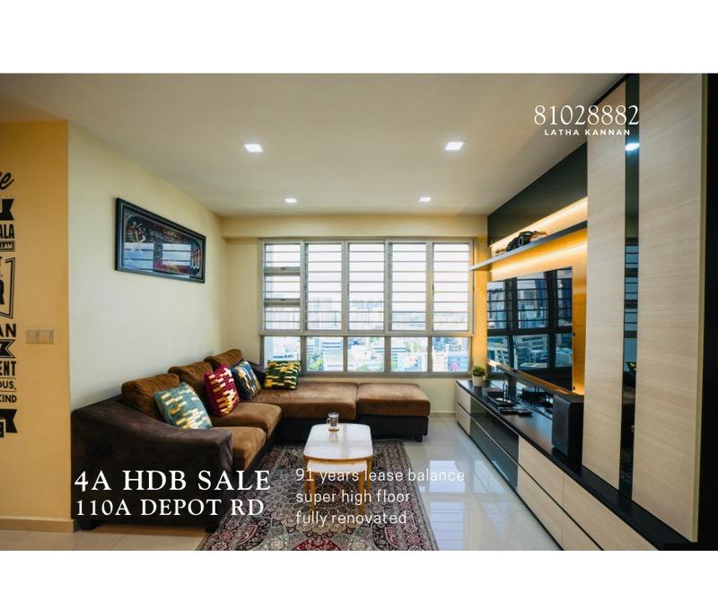 HDB Apartment for Sale, 4A HDB SALE 110A DEPOT ROAD HDB Apartment For Sale, $958,888, 3 Bed 2 Bath 990 sqft $969.00 psf, SGD 958,888 | 99-year Leasehold
