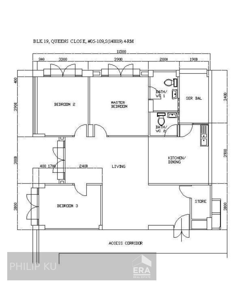 HDB - 3 room for Sale, Queen'S Close 19 Queen'S Close, SGD 860,000 | Leasehold