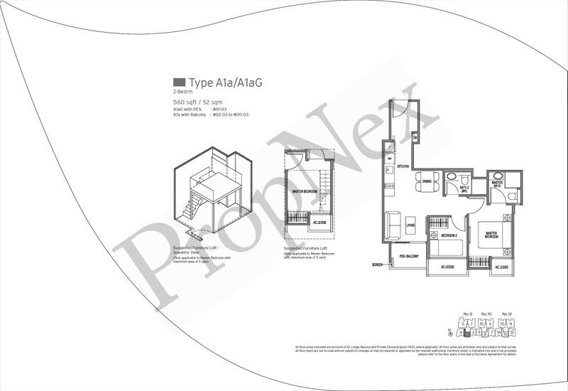 Condominium for Sale, Adana @ Thomson Condominium For Sale, $1,250,000, 2 Bed 2 Bath 560 sqft $2,232.00 psf, SGD 1,250,000 | Freehold