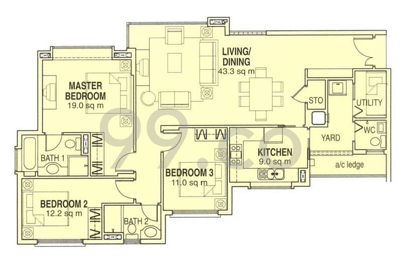 Condominium for Sale, Summerhill Condominium For Sale, $2,450,000, 3 Bed 3 Bath 1,302 sqft $1,882.00 psf, SGD 2,450,000