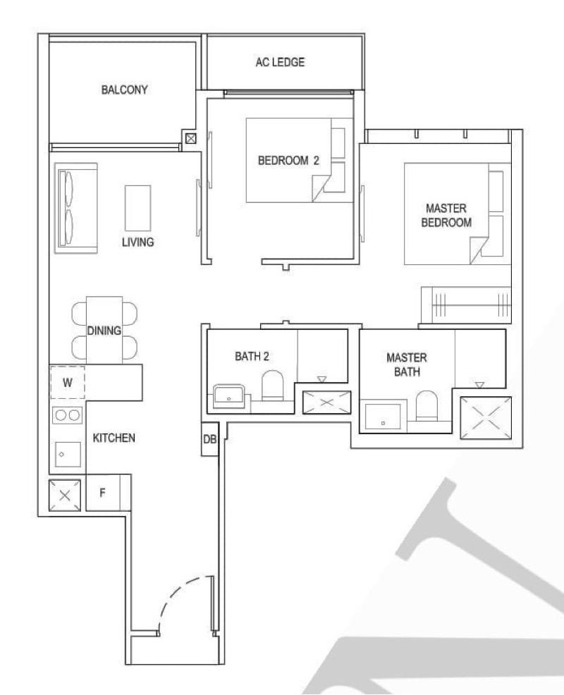 Apartment for Sale, THE FLORENCE RESIDENCES Apartment For Sale, $1,438,888, 2 Bed 2 Bath 667 sqft $2,157.00 psf, SGD 1,438,888 | 99-year Leasehold