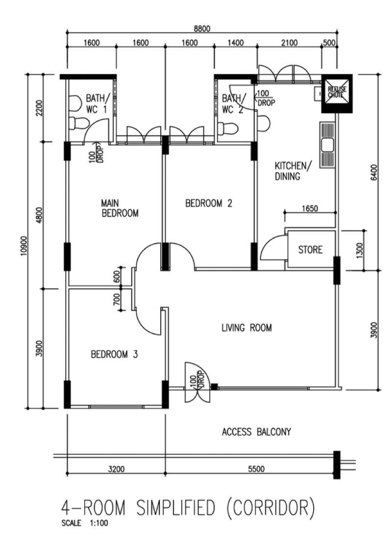 HDB Apartment for Sale, 43 Lengkok Bahru HDB Apartment For Sale, $668,000, 3 Bed 2 Bath 904 sqft $739.00 psf, SGD 668,000 | 99-year Leasehold