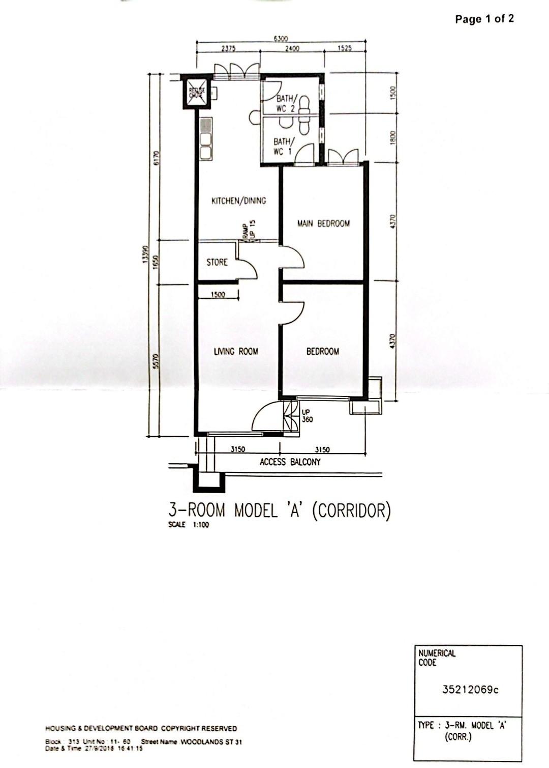 HDB Apartment for Sale, 313 Woodlands Street 31 HDB Apartment For Sale, $488,000, 2 Bed 2 Bath 786 sqft $621.00 psf, SGD 488,000 | 99-year Leasehold