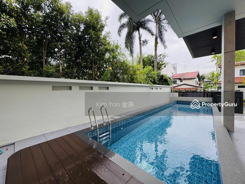 Bungalow for Sale, Brand New & Luxury Bungalow with Lift & pool, quality finishes, Fair face concrete featured wall, SGD 15,500,000 | 999-year lease