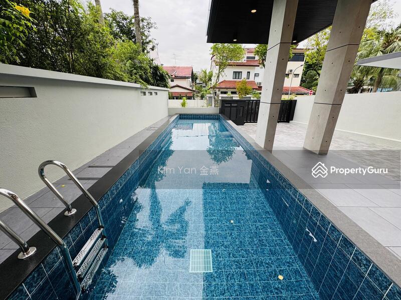 Bungalow for Sale, Brand New & Luxury Bungalow with Lift & pool, quality finishes, Fair face concrete featured wall, SGD 15,500,000 | 999-year lease
