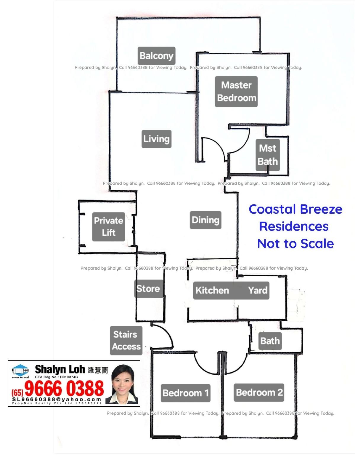 Condominium for Sale, Coastal Breeze Residences Condominium For Sale, $1,380,000, 3 Bed 2 Bath 1,173 sqft $1,176.00 psf, SGD 1,380,000 | 99-year Leasehold