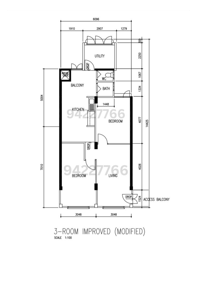 HDB Apartment for Sale, 20 Chai Chee Road HDB Apartment For Sale, $400,000, 2 Bed 1 Bath 807 sqft $496.00 psf, SGD 400,000 | 99-year Leasehold