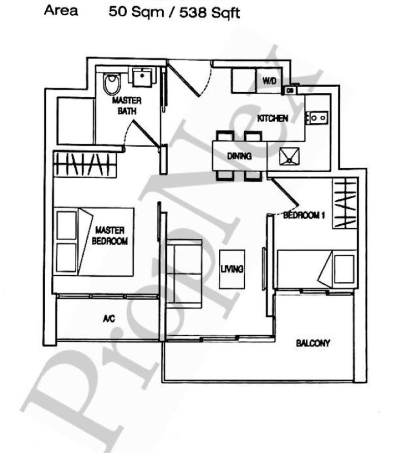 Condominium for Sale, Eon Shenton Condominium For Sale, $1,285,000, 2 Bed 1 Bath 538 sqft $2,388.00 psf, SGD 1,285,000 | 99-year Leasehold