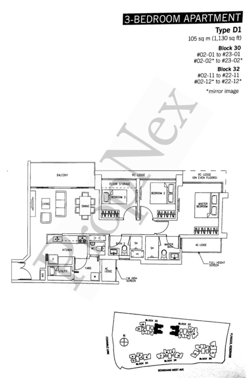 Condominium for Sale, H2O Residences Condominium For Sale, $1,780,000, 3 Bed 3 Bath 1,130 sqft $1,575.00 psf, SGD 1,780,000 | 99-year Leasehold