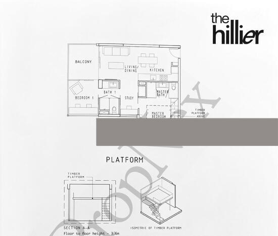 Condominium for Sale, The Hillier Condominium For Sale, $1,530,000, 2 Bed 2 Bath 840 sqft $1,821.00 psf, SGD 1,530,000 | 99-year Leasehold