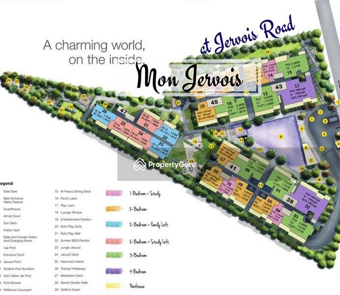 Condominium for Sale, Mon Jervois, SGD 3,088,000 | 99-year lease
