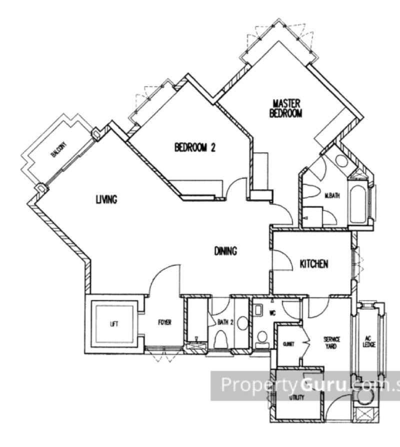 Condominium for Sale, Costa Rhu Condominium For Sale, $2,200,000, 2 Bed 3 Bath 1,399 sqft $1,573.00 psf, SGD 2,200,000 | 99-year Leasehold