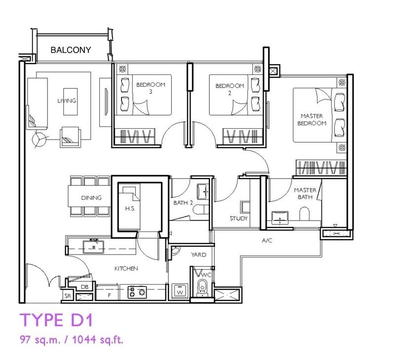 Condominium for Sale, Prive Condominium For Sale, $1,880,000, 3 Bed 2 Bath 1,098 sqft $1,712.00 psf, SGD 1,880,000 | 99-year Leasehold