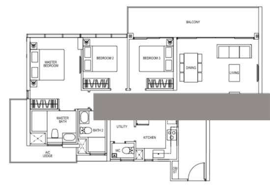 Condominium for Sale, The Poiz Residences Condominium For Sale, $2,599,000, 3 Bed 2 Bath 1,184 sqft $2,195.00 psf, SGD 2,599,000 | 99-year Leasehold