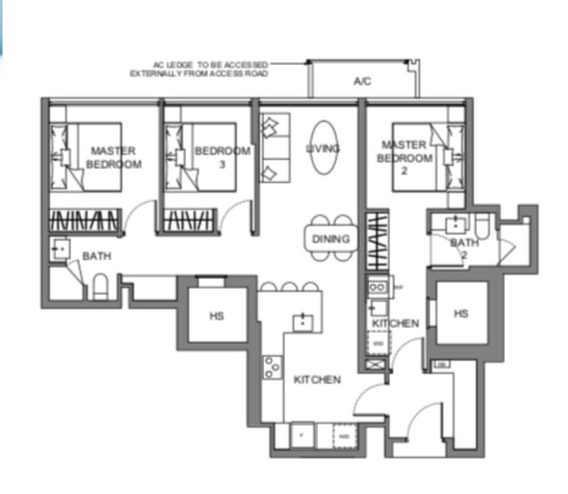 Apartment for Sale, Atlassia Apartment For Sale, $2,488,888, 3 Bed 2 Bath 969 sqft $2,569.00 psf, SGD 2,488,888 | Freehold