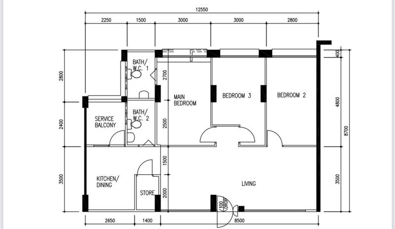 786F Woodlands Drive 60 HDB Apartment For Sale, $558,000, 3 Bed 2 Bath 1,076 sqft $519.00 psf