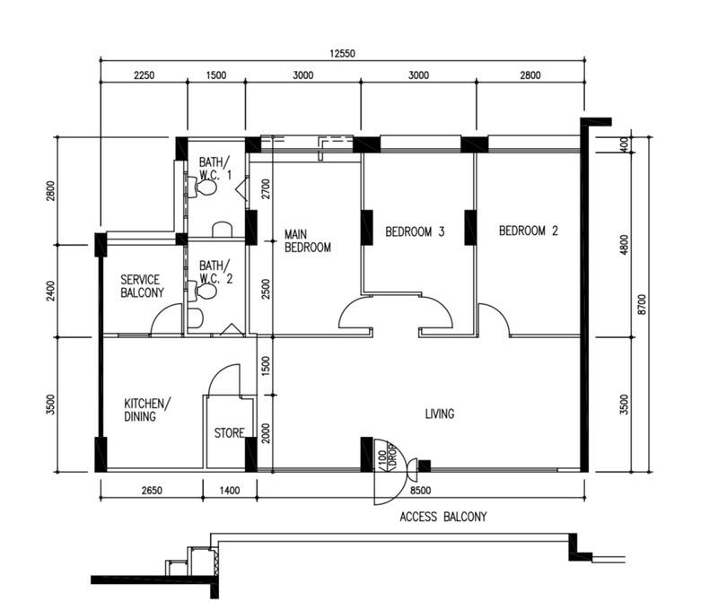 786F Woodlands Drive 60 HDB Apartment For Sale, $558,000, 3 Bed 2 Bath 1,076 sqft $519.00 psf